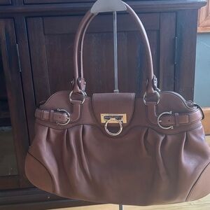 Salvatore Ferragamo Brown Leather Shoulder Bag
